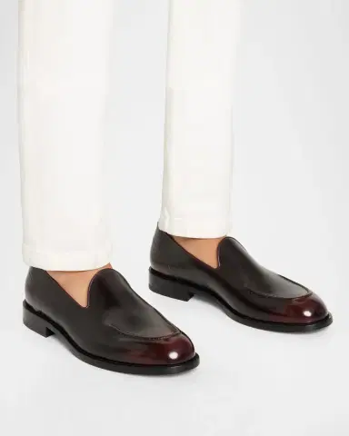 Kiton Men's Calfskin Apron-Toe Loafers | Thumbnail 2