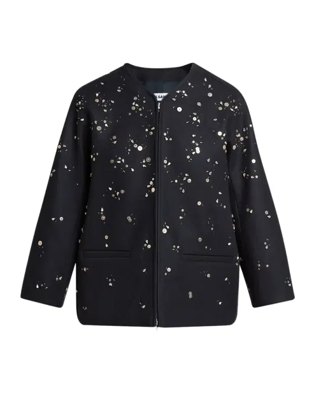 Jil Sander Embellished Wool Zip Jacket