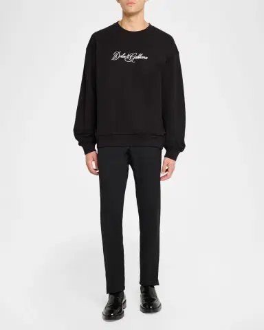 Dolce & Gabbana Men 's Ricamo Cotton Logo Sweatshirt | Thumbnail 2