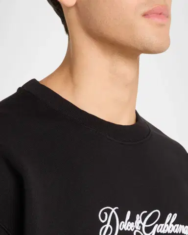Dolce & Gabbana Men 's Ricamo Cotton Logo Sweatshirt | Thumbnail 5