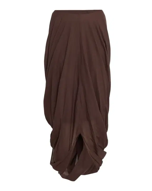 TOTEME Cocoon Drape Cotton-Blend Midi Skirt