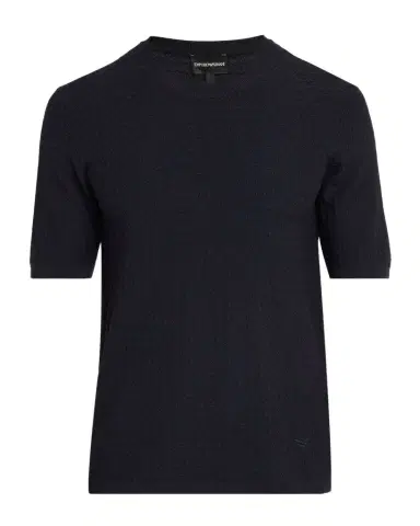 Emporio Armani Men's Textured Micro-Geometric Short-Sleeve Sweater | Thumbnail 1