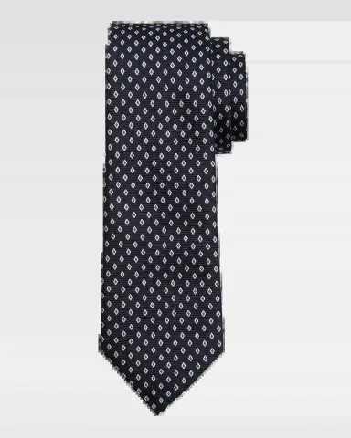 Emporio Armani Men's Micro-Diamond Silk Tie | Thumbnail 2