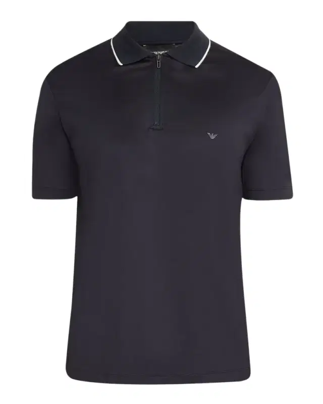 Emporio Armani Men's Lyocell-Cotton Stretch Quarter-Zip Polo Shirt