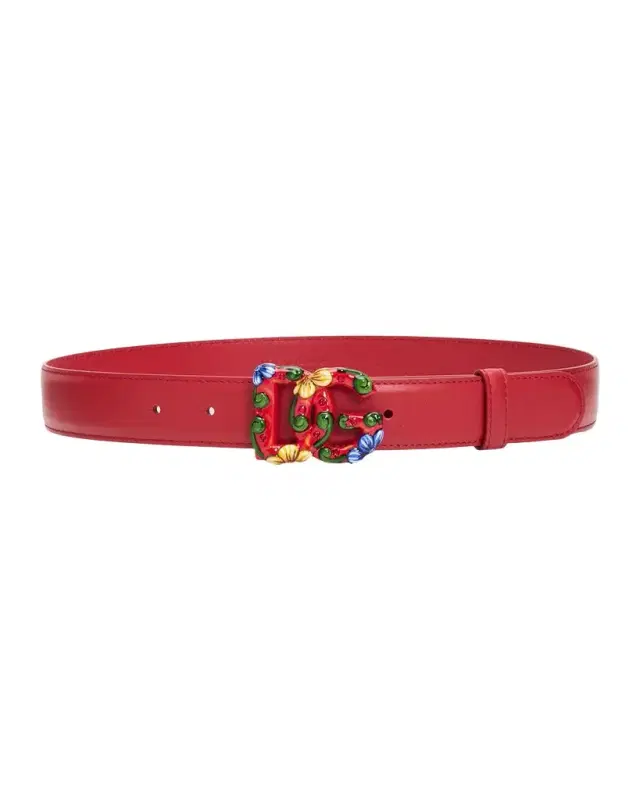 Dolce & Gabbana DG Embellished Leather Belt