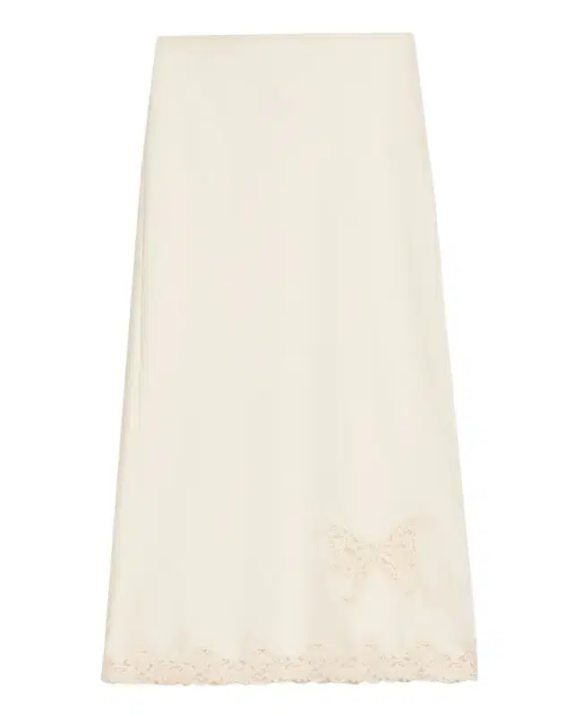 LoveShackFancy Avelaine Satin Midi Skirt