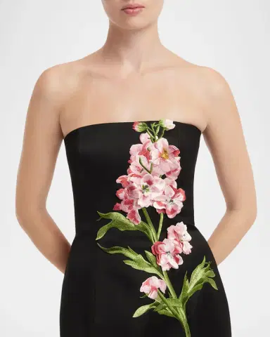 LEO LIN Rayna Strapless Embroidered Column Maxi Dress | Thumbnail 5
