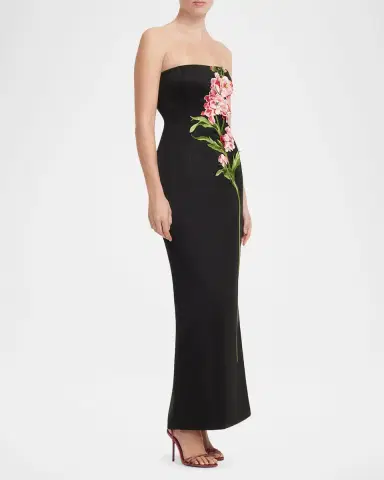 LEO LIN Rayna Strapless Embroidered Column Maxi Dress | Thumbnail 6