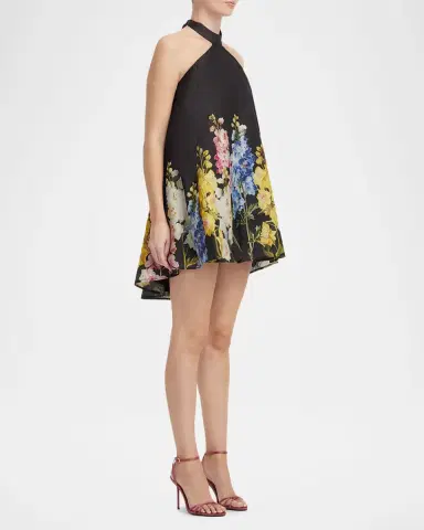 LEO LIN Eloise Floral-Print Trapeze Halter Mini Dress | Thumbnail 6 LEO LIN Eloise Floral-Print Trapeze Halter Mini Dress | Thumbnail 6