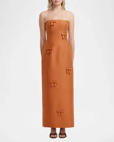 LEO LIN Rayna Bow-Embellished Bustier Column Maxi Dress | Thumbnail 2 LEO LIN Rayna Bow-Embellished Bustier Column Maxi Dress | Thumbnail 2