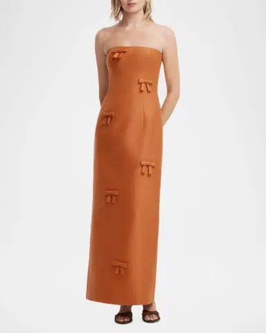 LEO LIN Rayna Bow-Embellished Bustier Column Maxi Dress | Thumbnail 4 LEO LIN Rayna Bow-Embellished Bustier Column Maxi Dress | Thumbnail 4