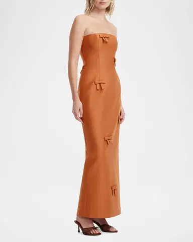 LEO LIN Rayna Bow-Embellished Bustier Column Maxi Dress | Thumbnail 6 LEO LIN Rayna Bow-Embellished Bustier Column Maxi Dress | Thumbnail 6