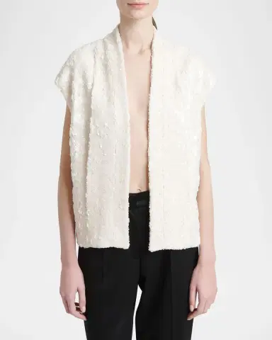 Kiton Sequined Tweed Open Jacket | Thumbnail 4 Kiton Sequined Tweed Open Jacket | Thumbnail 4