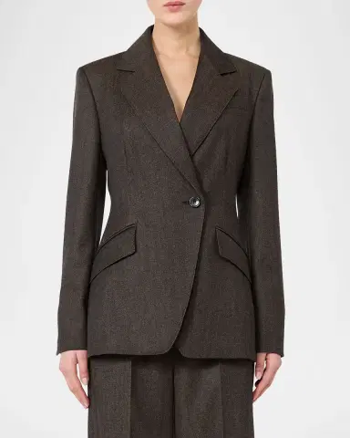 Max Mara Double-Breasted Wool-Blend Jacket | Thumbnail 4