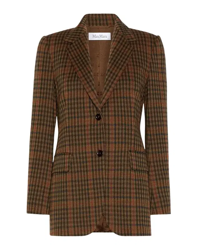 Check Wool-Blend Single-Breasted Jacket