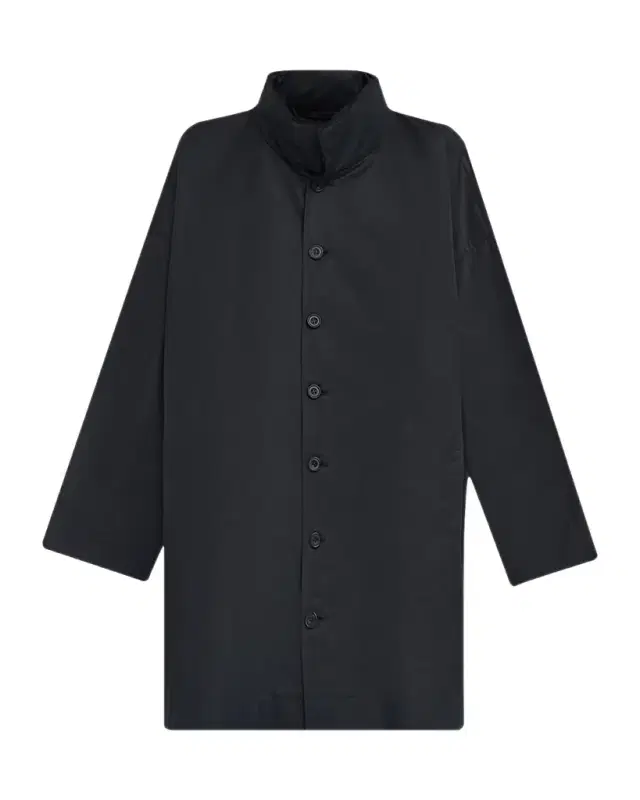 Eskandar Smaller Front Larger Back High Neck Raincoat With Button Away Hood - Long Plus Length