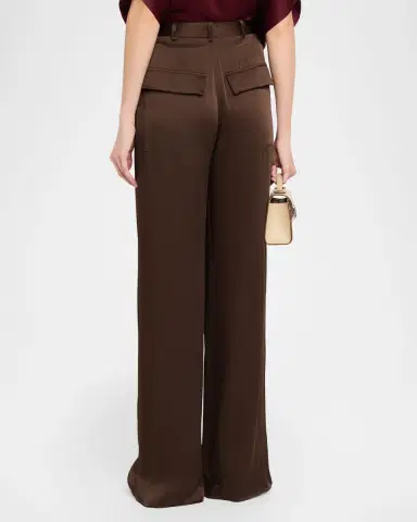 Lapointe Satin Relaxed-Leg Pleated Trousers | Thumbnail 3 Lapointe Satin Relaxed-Leg Pleated Trousers | Thumbnail 3