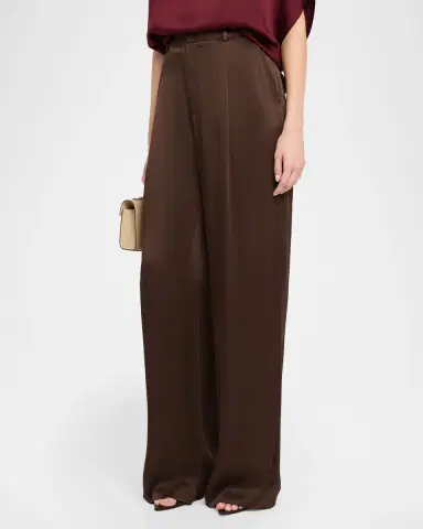 Lapointe Satin Relaxed-Leg Pleated Trousers | Thumbnail 4 Lapointe Satin Relaxed-Leg Pleated Trousers | Thumbnail 4