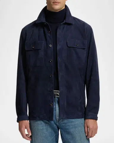 Ralph Lauren Purple Label Men's Calloway Suede Shirt Jacket | Thumbnail 4