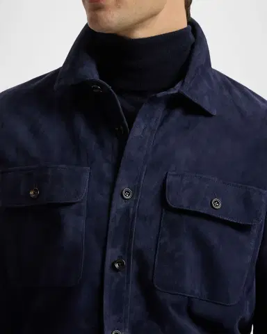Ralph Lauren Purple Label Men's Calloway Suede Shirt Jacket | Thumbnail 5