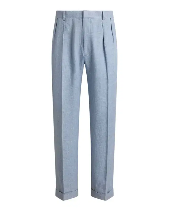 Ralph Lauren Men 's Hand-Tailored Linen-Blend Trousers