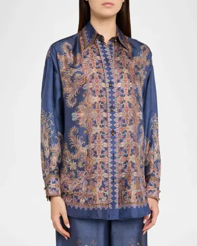 Zimmermann Valiant Relaxed Silk Shirt | Thumbnail 4