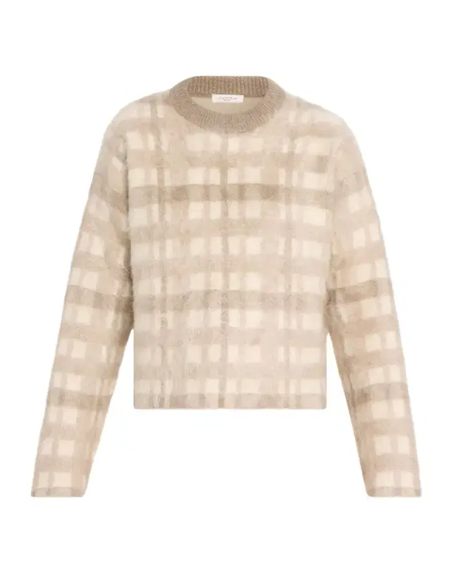 Lafayette 148 New York Glen Plaid Jacquard Brushed Cashmere Sweater