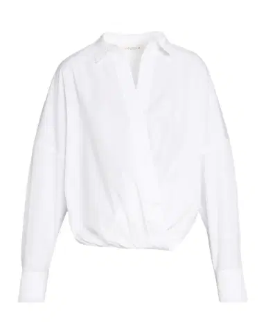 Lafayette 148 New York Oversized Draped Twist-Front Poplin Shirt | Thumbnail 1