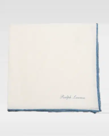 Ralph Lauren Purple Label Men's Tipped Linen Pocket Square | Thumbnail 2 Ralph Lauren Purple Label Men's Tipped Linen Pocket Square | Thumbnail 2