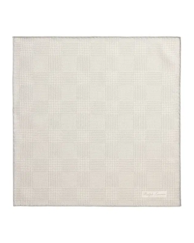 Ralph Lauren Men's Cashmere and Silk Glen Plaid Pocket Square