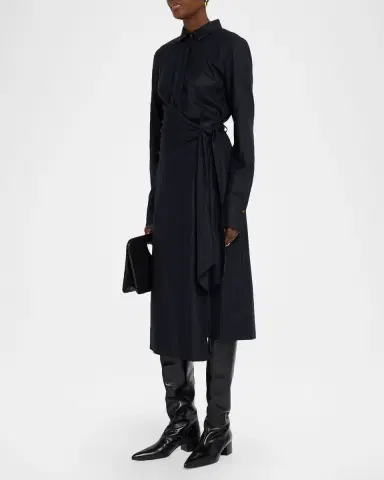 Lafayette 148 New York Wool Wrap Midi Shirtdress | Thumbnail 4