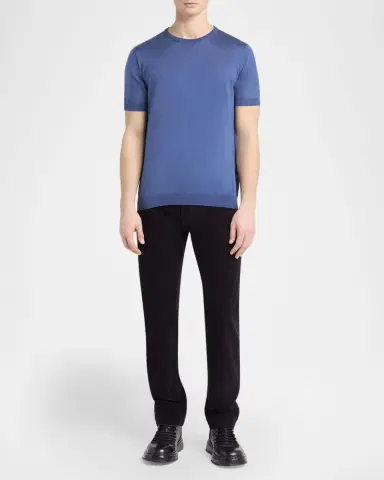 Giorgio Armani Men's Silk & Cotton T-Shirt | Thumbnail 2