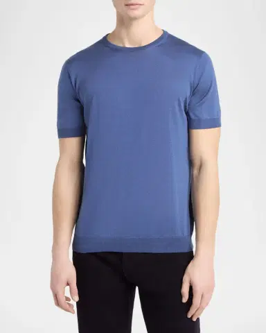 Giorgio Armani Men's Silk & Cotton T-Shirt | Thumbnail 4