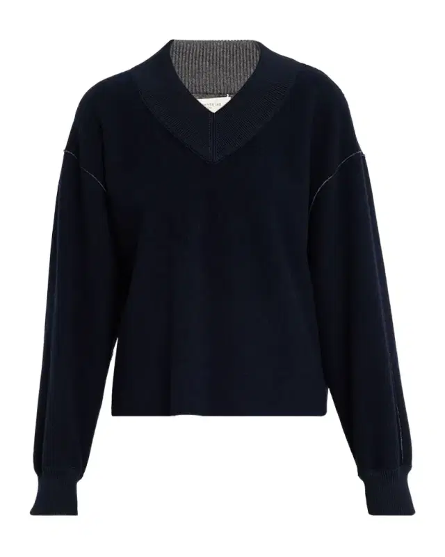 V-Neck Reversible Knit Sweater