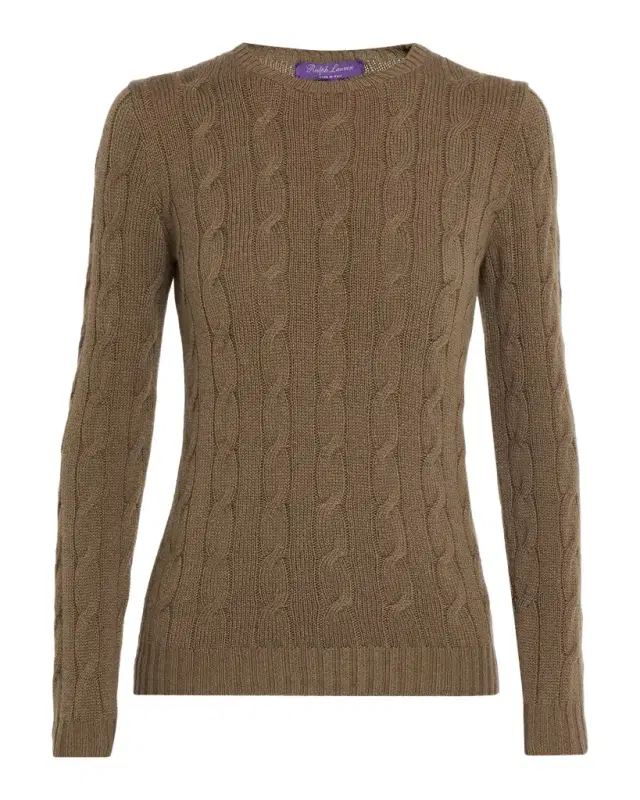 Ralph Lauren Collection Cable-Knit Stretch Silk Sweater