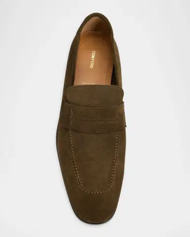 Tom Ford Men's Sean Suede Penny Loafers | Thumbnail 4