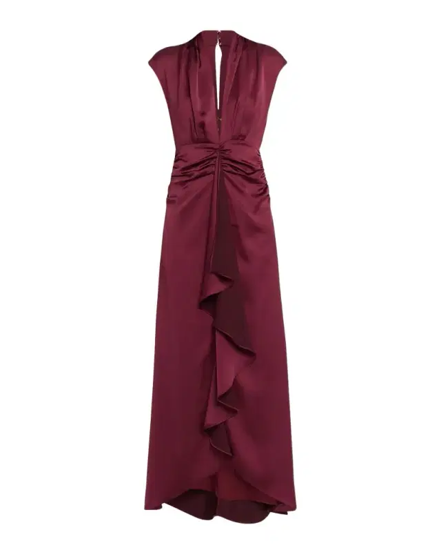 Ramy Brook Catrin Draped Deep V-Neck Gown