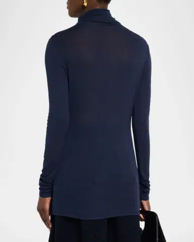 Lafayette 148 New York Elongated Viscose-Cashmere Jersey Turtleneck | Thumbnail 3