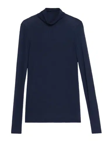Lafayette 148 New York Elongated Viscose-Cashmere Jersey Turtleneck | Thumbnail 1