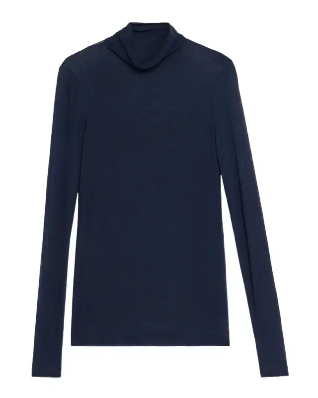 Elongated Viscose-Cashmere Jersey Turtleneck