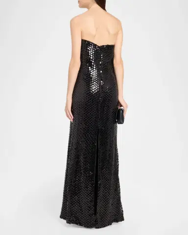 Ramy Brook Angel Strapless Sequin A-Line Gown | Thumbnail 3