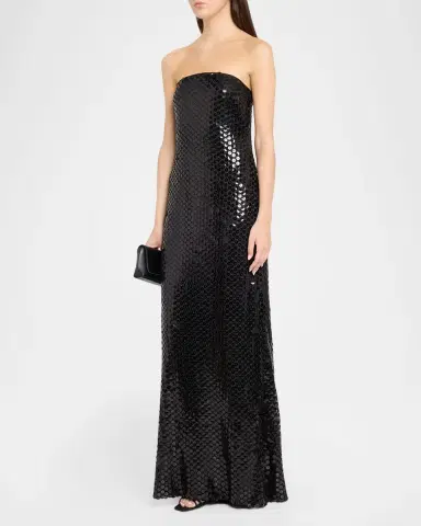 Ramy Brook Angel Strapless Sequin A-Line Gown | Thumbnail 4