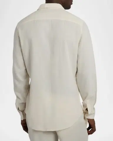 Onia Men's Linen and Viscose Button-Down Shirt | Thumbnail 3