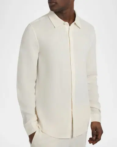 Onia Men's Linen and Viscose Button-Down Shirt | Thumbnail 4