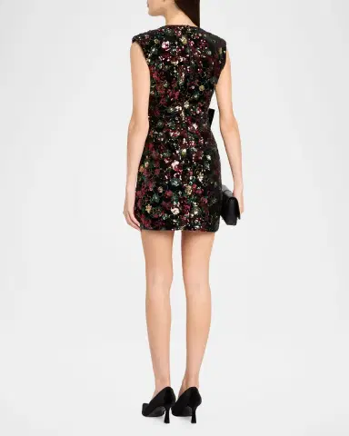 Ramy Brook Kimberly Plunging Floral Sequin Mini Dress | Thumbnail 3