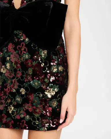 Ramy Brook Kimberly Plunging Floral Sequin Mini Dress | Thumbnail 5