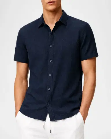 Onia Men's Stretch Linen Short-Sleeve Shirt | Thumbnail 3
