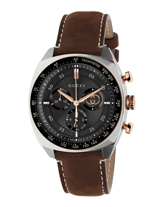 Gucci Interlocking Leather-Strap Watch, 41mm