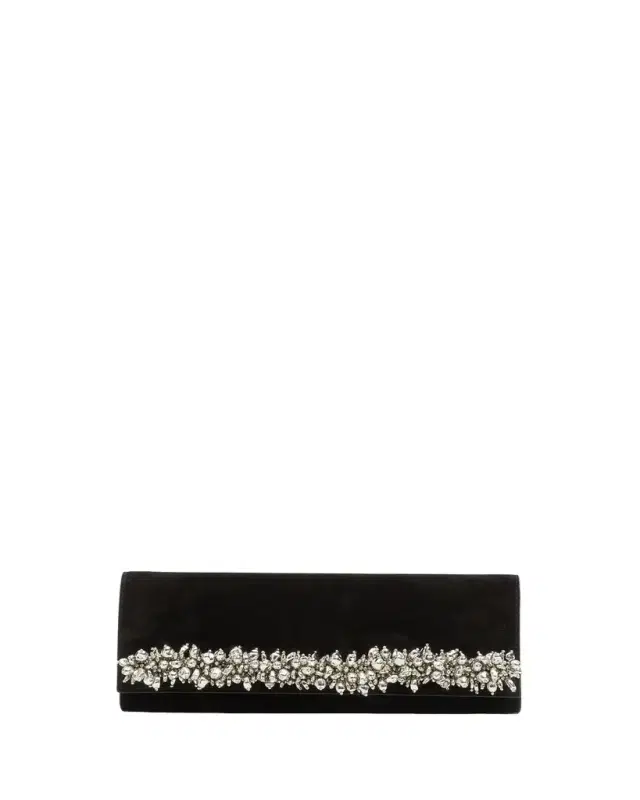 River Embellished Suede East-West Clutch River Embellished Suede East-West Clutch