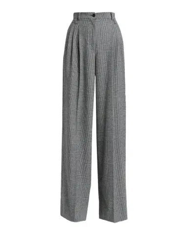 Dolce & Gabbana Glen Plaid Cashmere-Wool Pleated Wide-Leg Trousers | Thumbnail 1